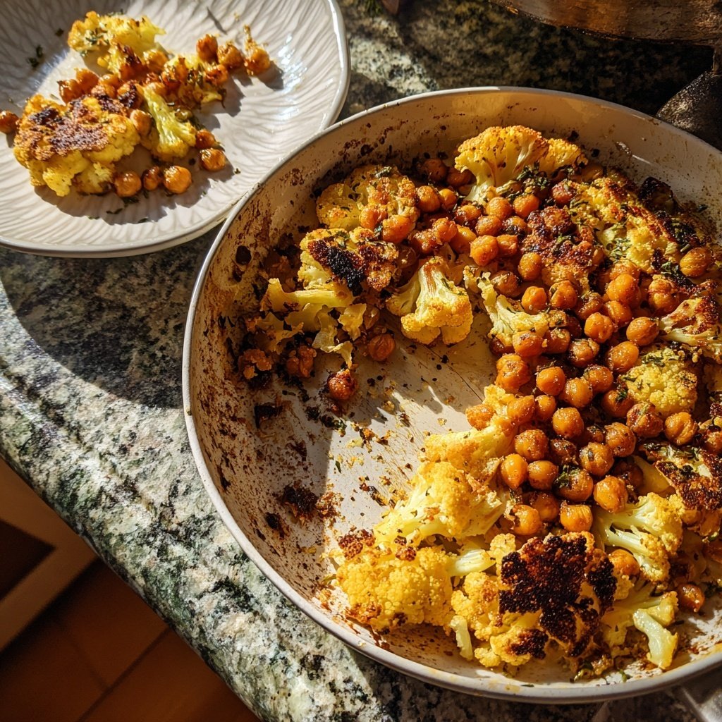 Blumenkohl Pfanne Mit Kichererbsen