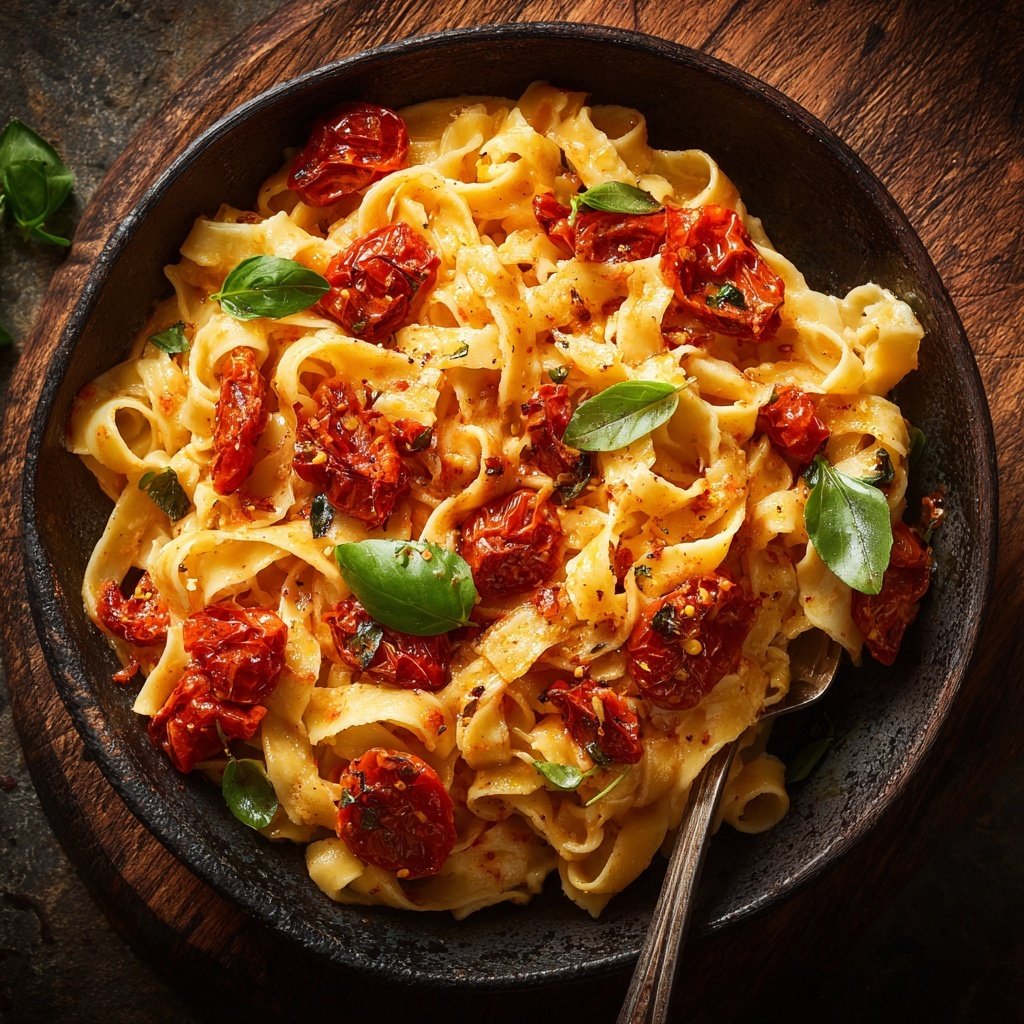 Tagliatelle mit Ofentomaten