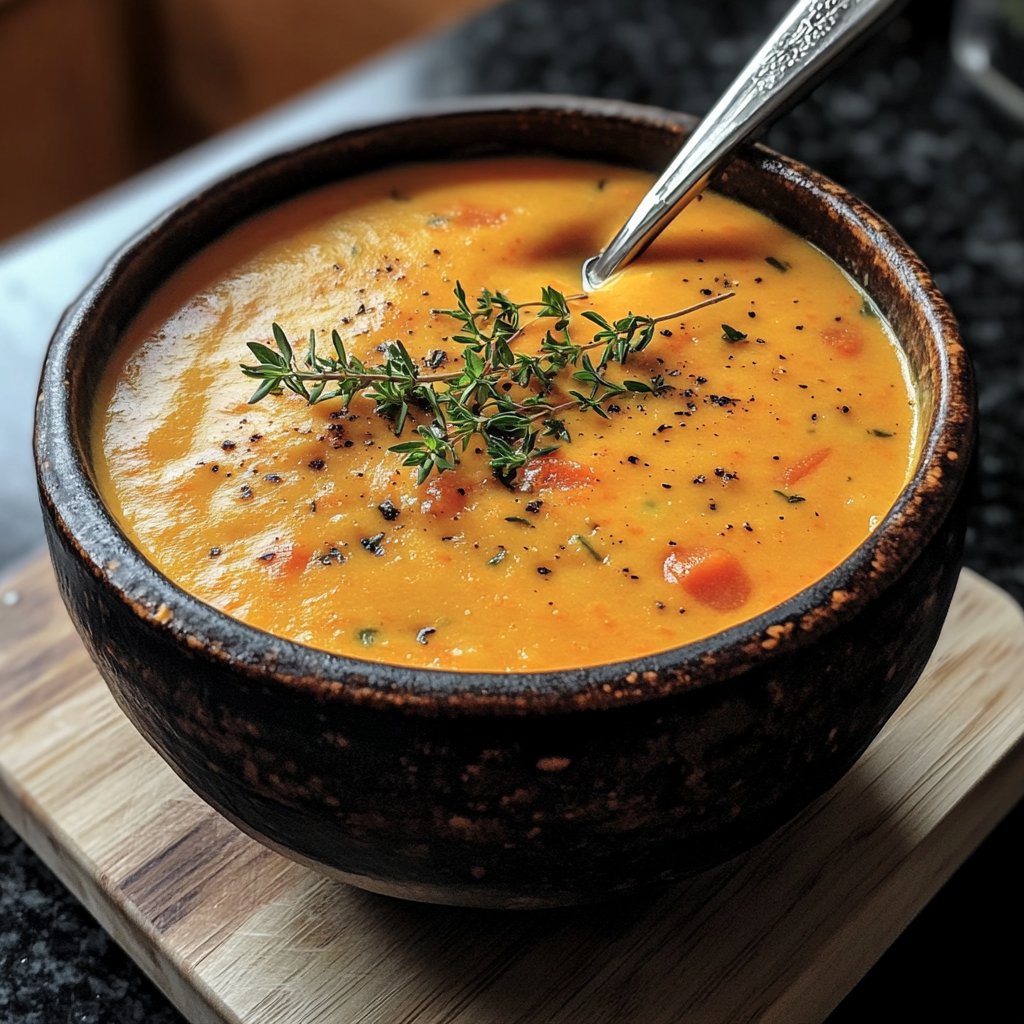 Kürbissuppe mit Thymian