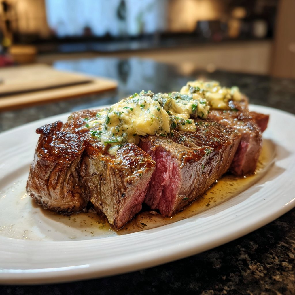 Steak mit Trüffelbutter für zwei