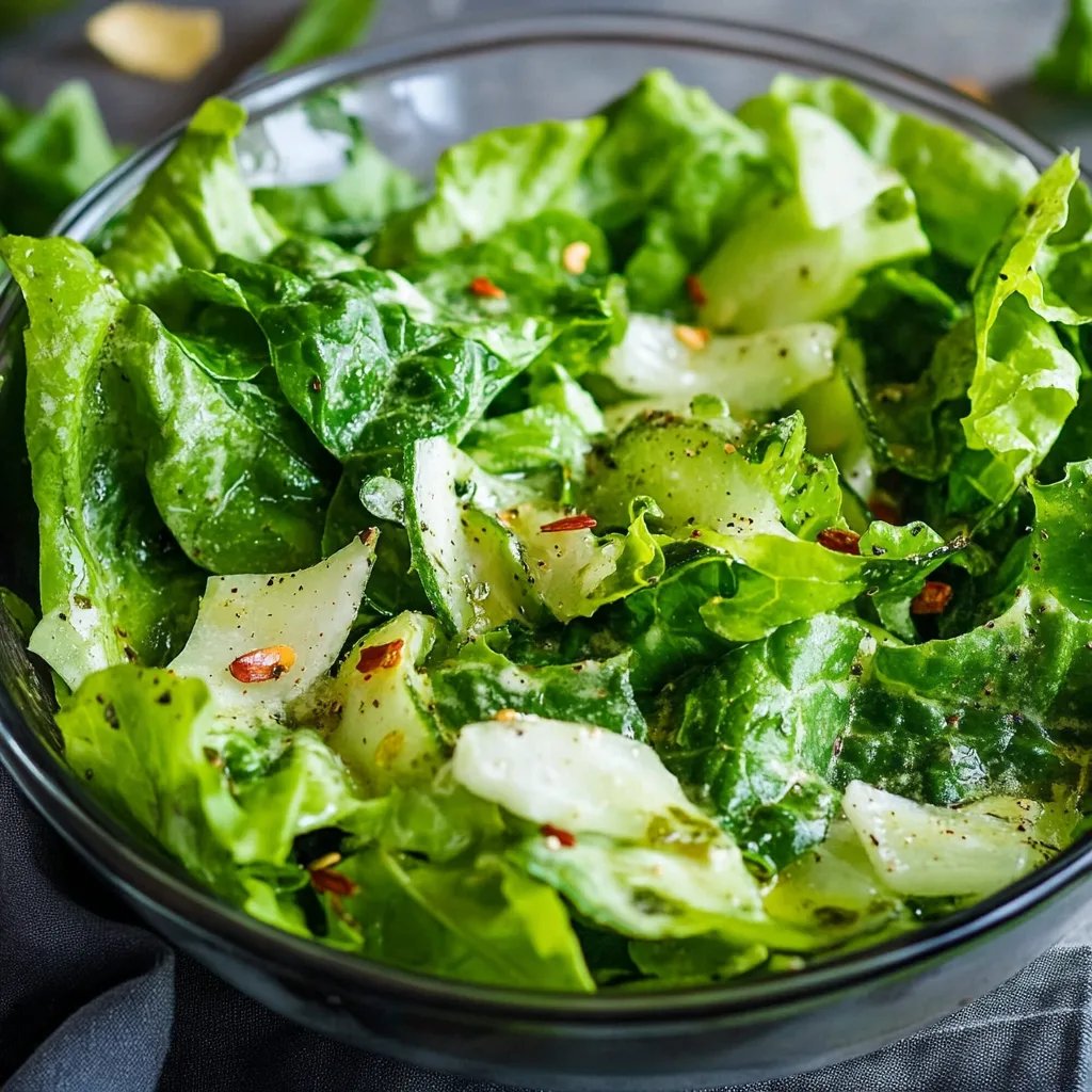 Grüner Salat mit einfachem Dressing