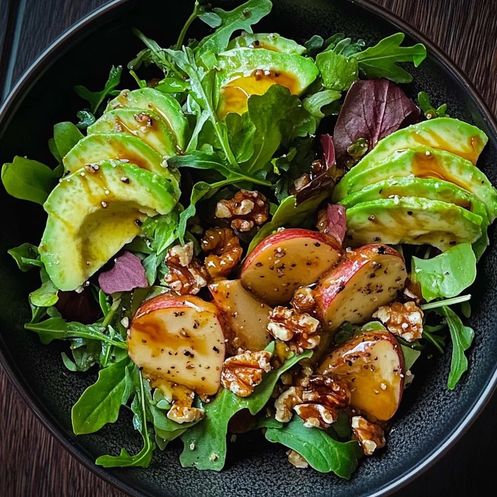 Feldsalat mit Birne, Walnüssen und Avocado