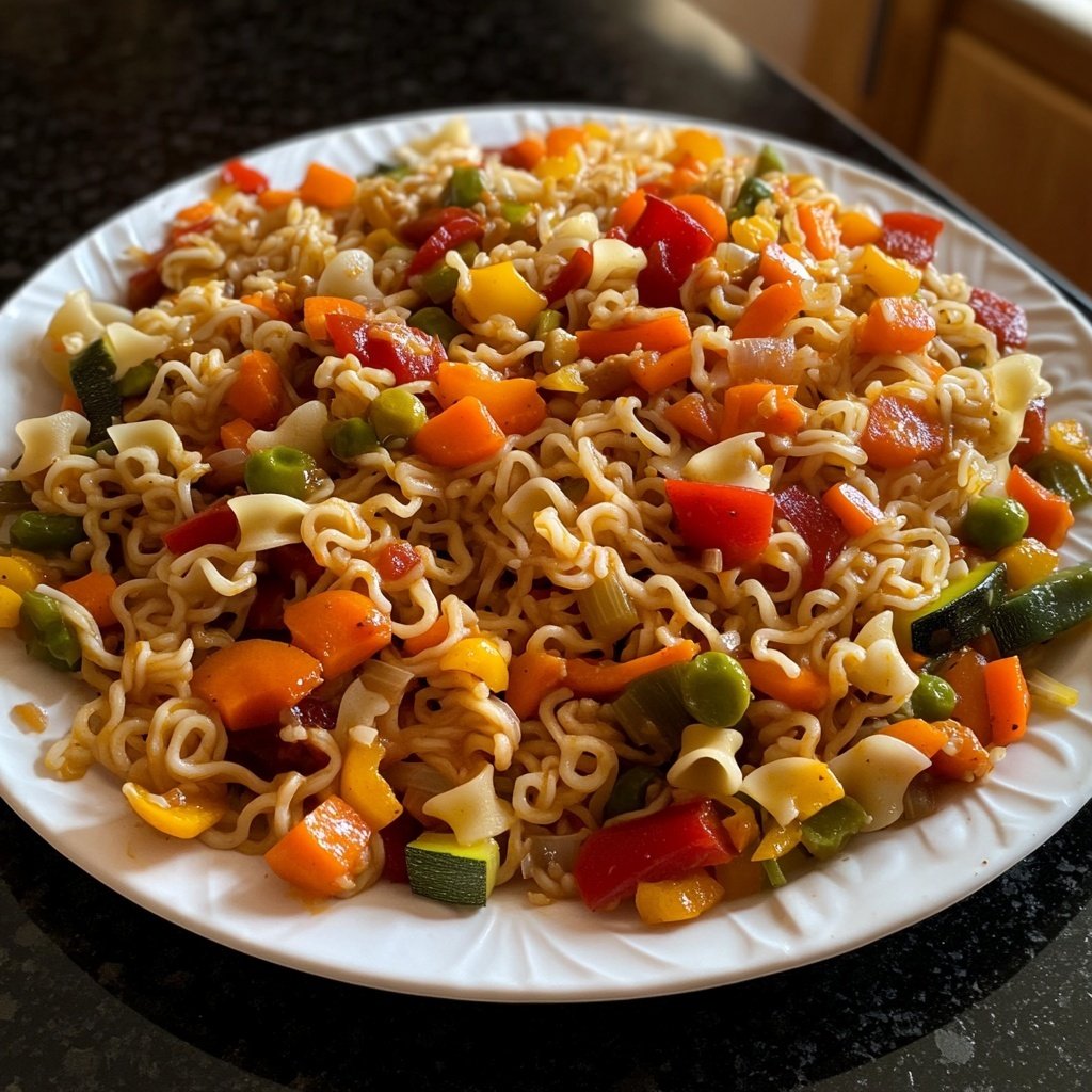 Gemüsepfanne mit Reisnudeln